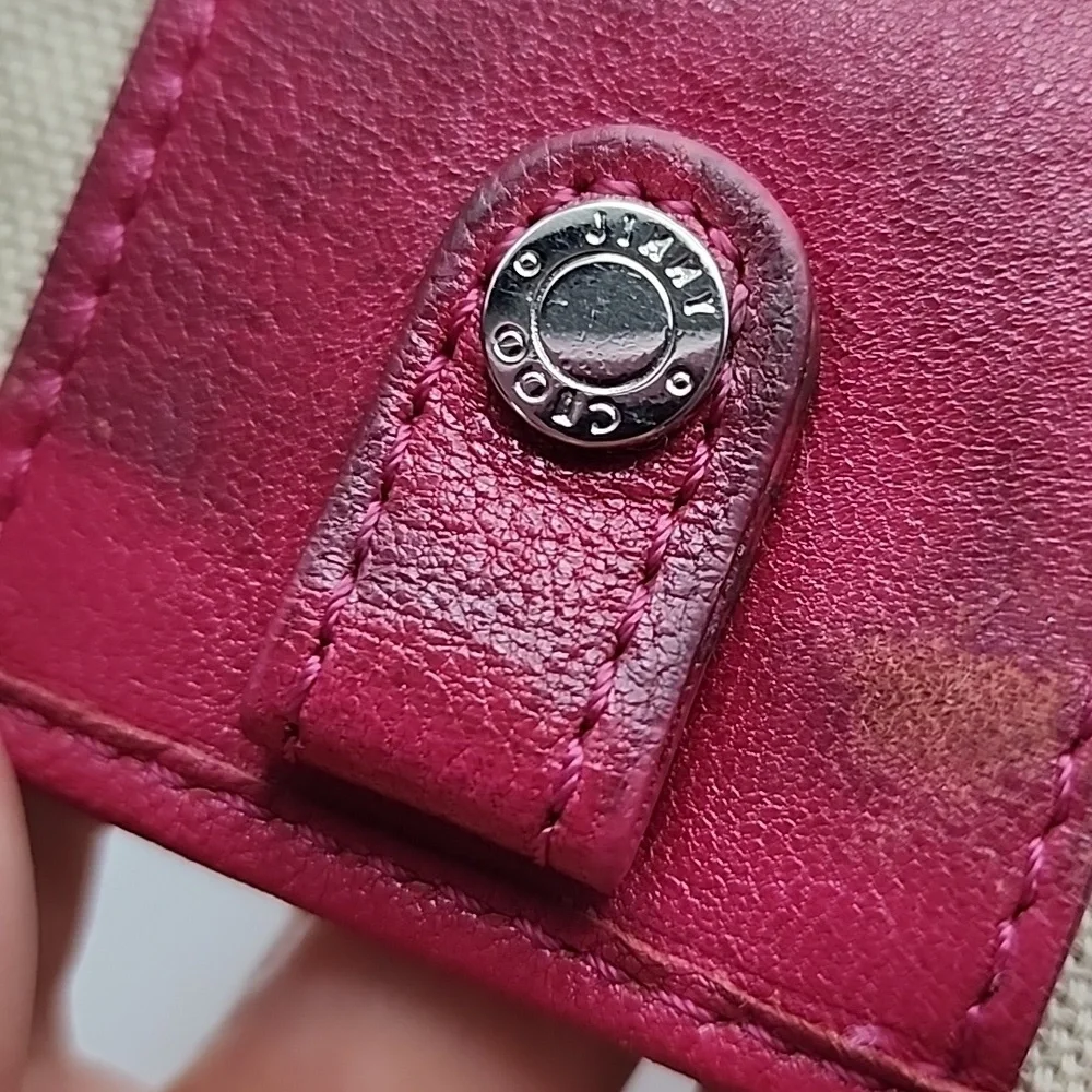 Jimmy Choo Gold, Silver Star-Studded Red Leather Wallet‎ -1 Key Holder, 1 Loose